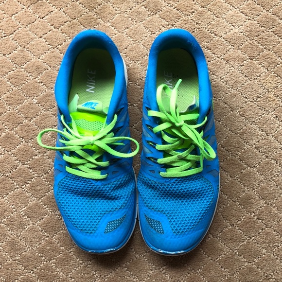 bright blue tennis shoes